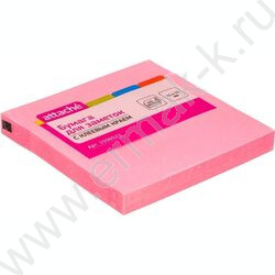 Бумага д/записей  76*76мм /100л, 70г/м²,неон,  розовая с липким краем "Bright colours" | Фото 1