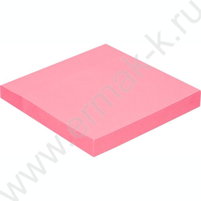 Бумага д/записей  76*76мм /100л, 70г/м²,неон,  розовая с липким краем "Bright colours" | Фото 2