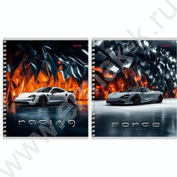 Тетрадь  96л клетка/спираль "Премиальные машины" ассорти | Фото 1