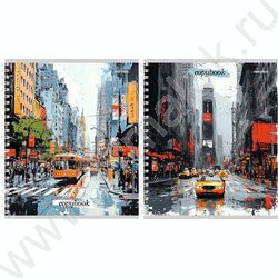 Тетрадь  96л клетка/спираль "Улицы мегаполиса" ассорти | Фото 1