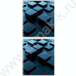 Тетрадь  96л клетка/спираль "Чёрные кубы" ассорти | Фото 3