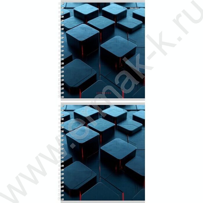 Тетрадь  96л клетка/спираль "Чёрные кубы" ассорти | Фото 3