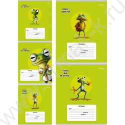 Тетрадь  12л клетка "Жабка" 5видов | Фото 1