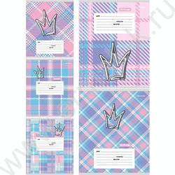 Тетрадь  12л клетка "Корона" 5видов | Фото 1