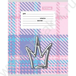 Тетрадь  12л клетка "Корона" 5видов | Фото 5