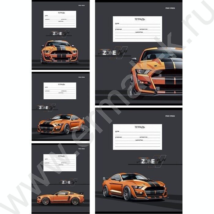 Тетрадь  12л клетка "Кутая тачка" 5видов | Фото 1