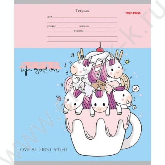 Тетрадь  12л линейка косая дополнительная "Веселые единороги" 5видов | Фото 3
