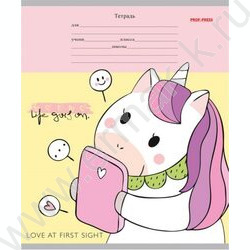 Тетрадь  12л линейка косая дополнительная "Веселые единороги" 5видов | Фото 5
