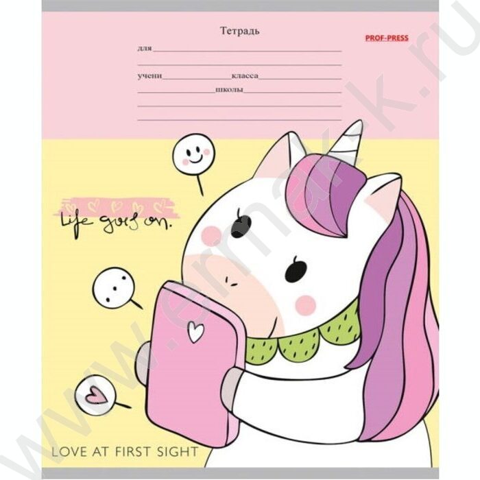 Тетрадь  12л линейка косая дополнительная "Веселые единороги" 5видов | Фото 5