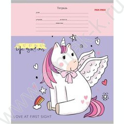 Тетрадь  12л линейка косая дополнительная "Веселые единороги" 5видов | Фото 6