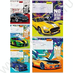 Тетрадь  12л линейка косая дополнительная "Скоростные спорткары" 5видов | Фото 1