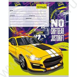 Тетрадь  12л линейка косая дополнительная "Скоростные спорткары" 5видов | Фото 2