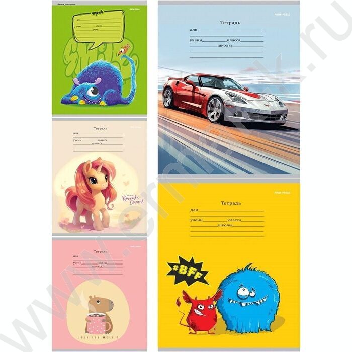 Тетрадь  12л линейка косая "Микс" ассорти | Фото 1