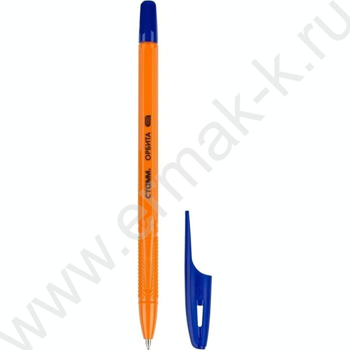 Ручка шар 0,7мм "Орбита 100" синяя оранжевый корпус | Фото 1