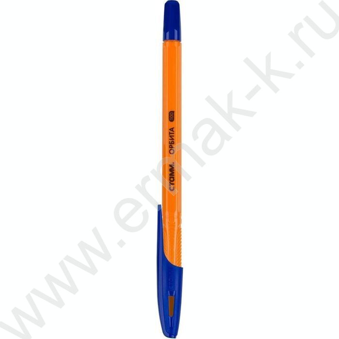 Ручка шар 0,7мм "Орбита 100" синяя оранжевый корпус | Фото 3