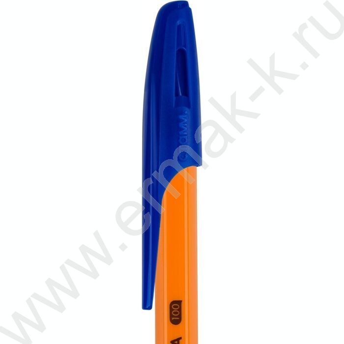 Ручка шар 0,7мм "Орбита 100" синяя оранжевый корпус | Фото 5