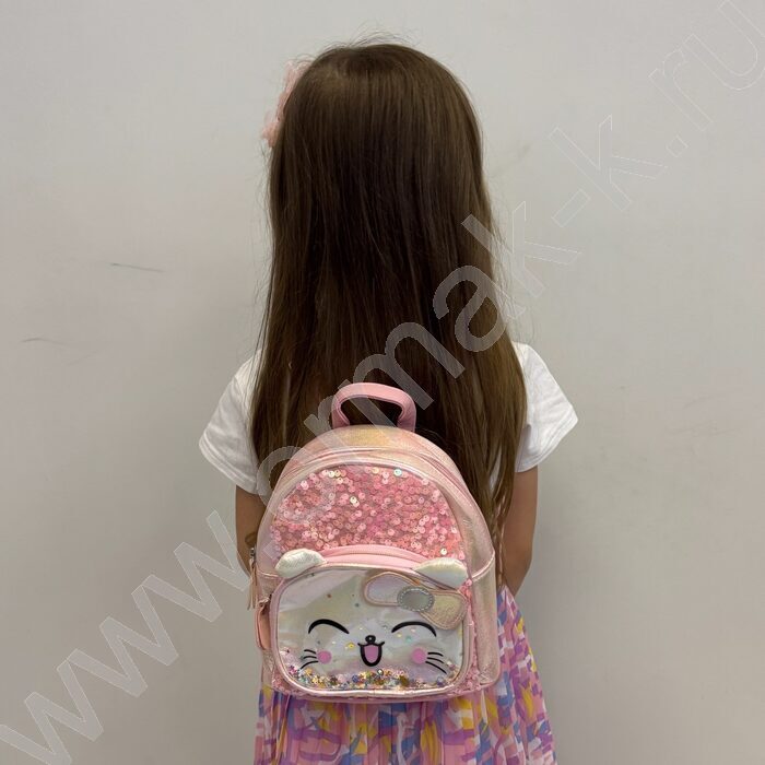 Рюкзак 21*20*10см. "Котенок" пайетки /розовый | Фото 5
