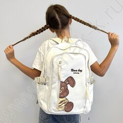 Рюкзак "Заяц" 42*30*13см. /молочный | Фото 6