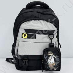 Ранец с кошельком 46*31*17см. /черный | Фото 1