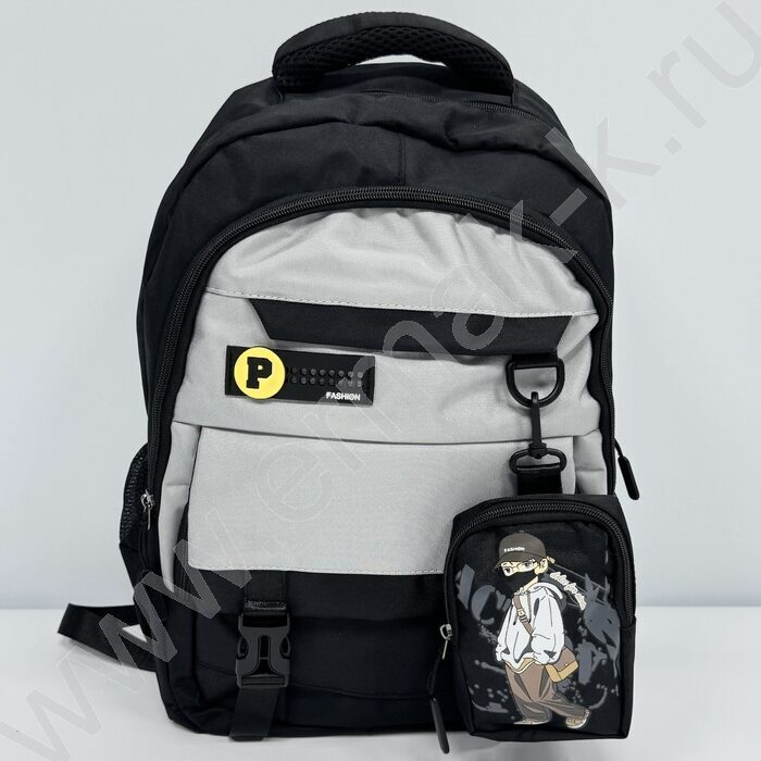 Ранец с кошельком 46*31*17см. /черный | Фото 1