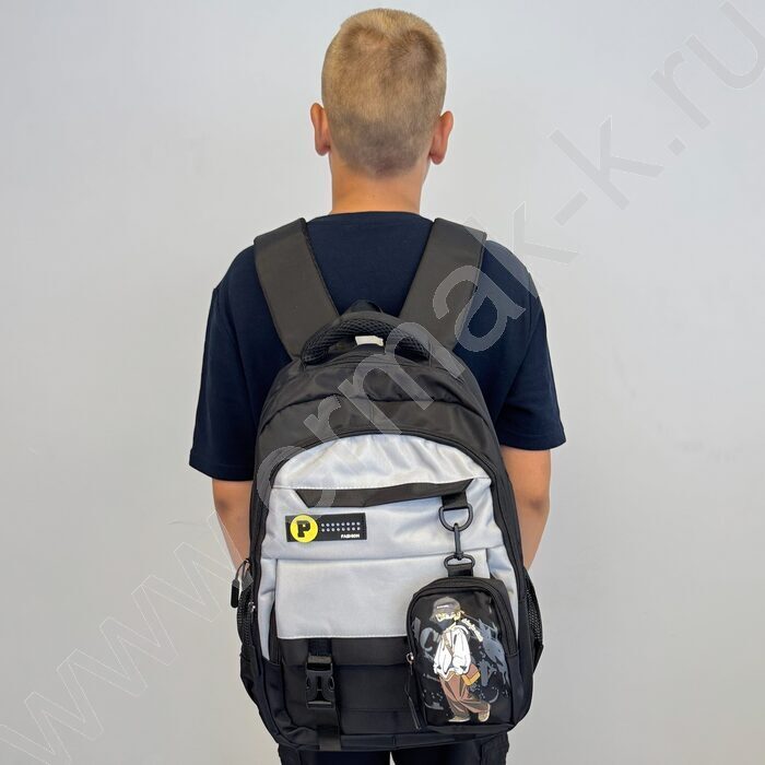 Ранец с кошельком 46*31*17см. /черный | Фото 5