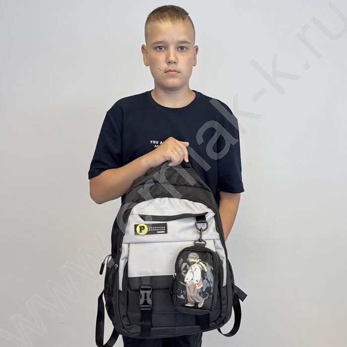 Ранец с кошельком 46*31*17см. /черный | Фото 6