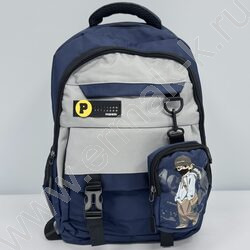 Ранец с кошельком 46*31*17см. /синий | Фото 1