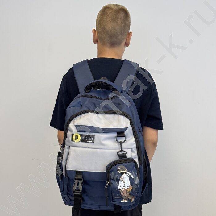 Ранец с кошельком 46*31*17см. /синий | Фото 5