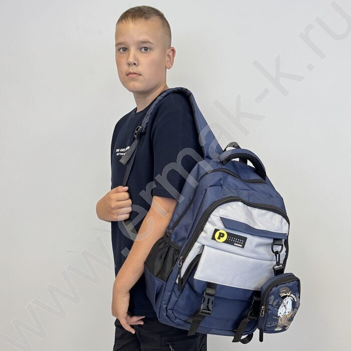 Ранец с кошельком 46*31*17см. /синий | Фото 6