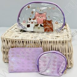 Набор кошельков 3шт. "Коты" 25*16*6см., 18*12см, 14*10*4см. PVC NEW | Фото 3