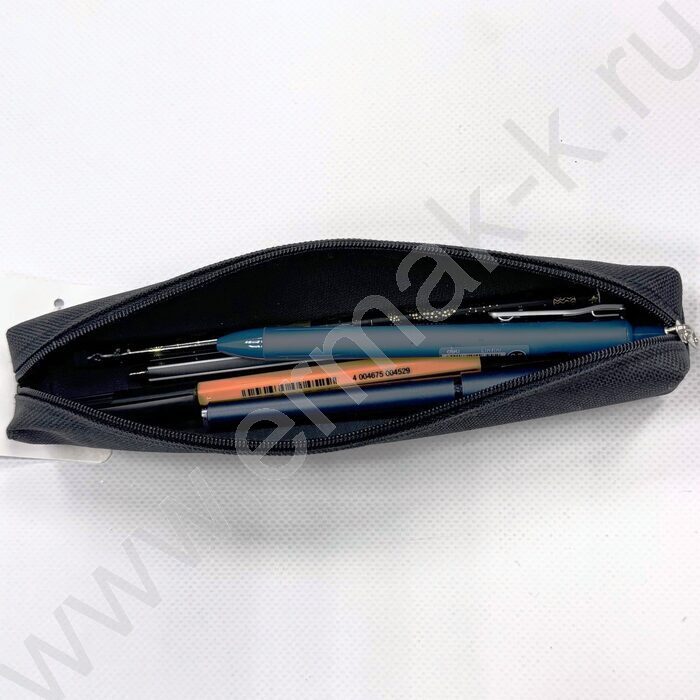 Пенал-косметичка 20*3*3см. /черный, полиэстер | Фото 2