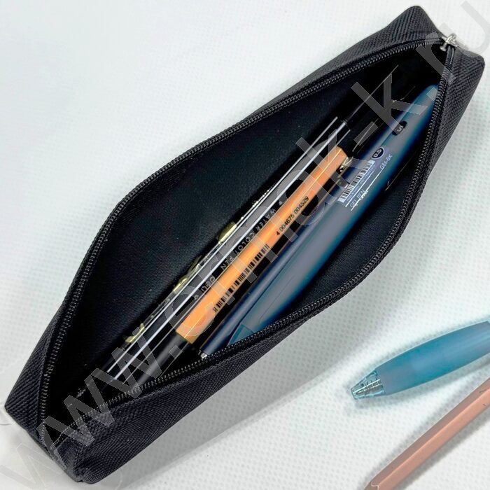 Пенал-косметичка 20*3*3см. /черный, полиэстер | Фото 3