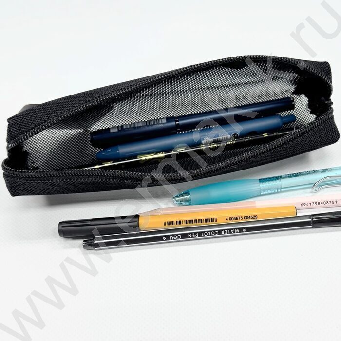 Пенал-косметичка /сетка /20*4*6см. /черный, полиэстер | Фото 3