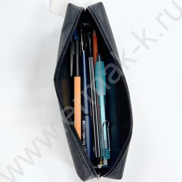 Пенал-косметичка 20*4*6см. /черный, полиэстер | Фото 2