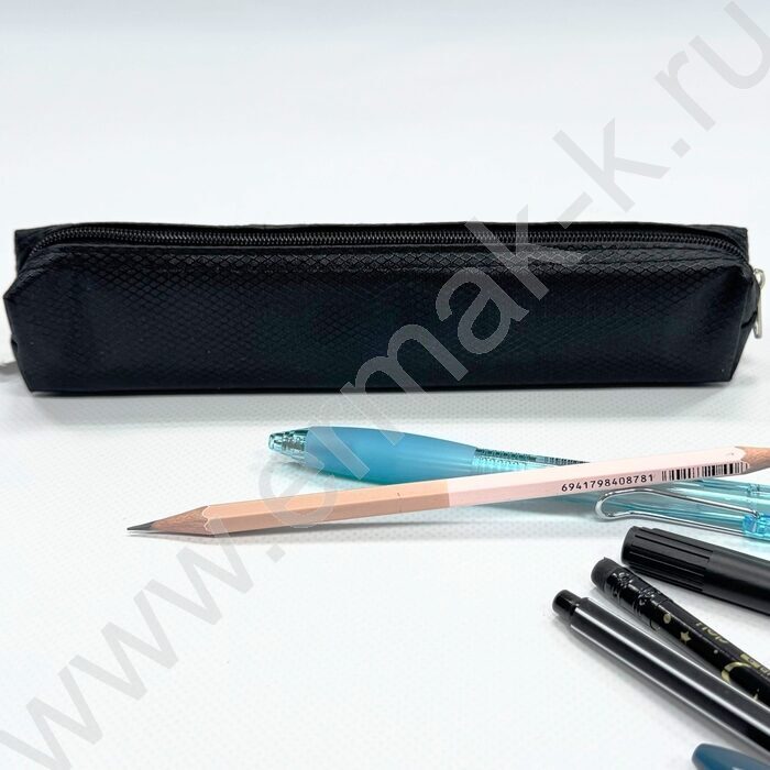 Пенал-косметичка 20*3*4см. /черный, полиэстер | Фото 1