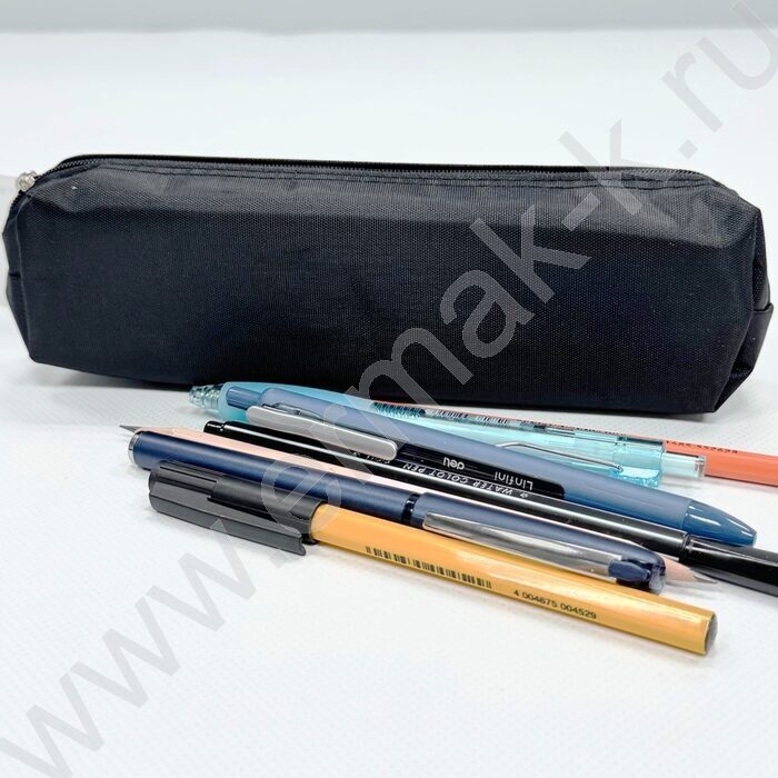 Пенал-косметичка 20*4*6см. /черный, полиэстер | Фото 1