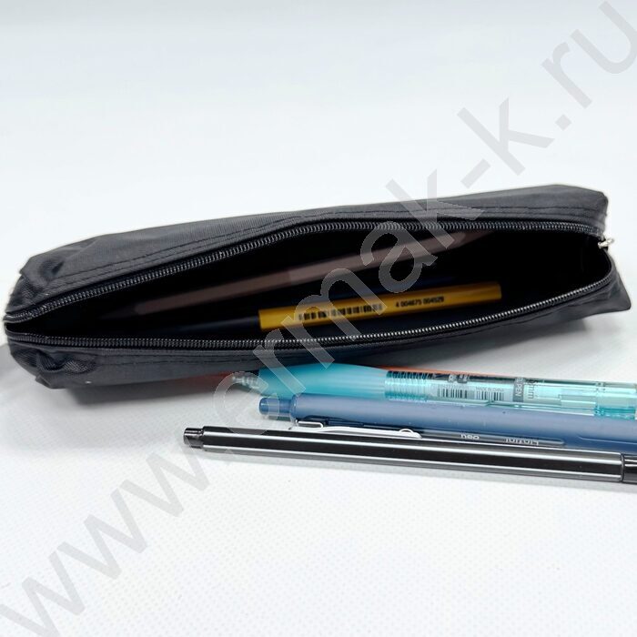 Пенал-косметичка 20*4*6см. /черный, полиэстер | Фото 2