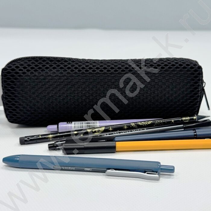 Пенал-косметичка /сетка /20*4*6см. /черный, полиэстер | Фото 3