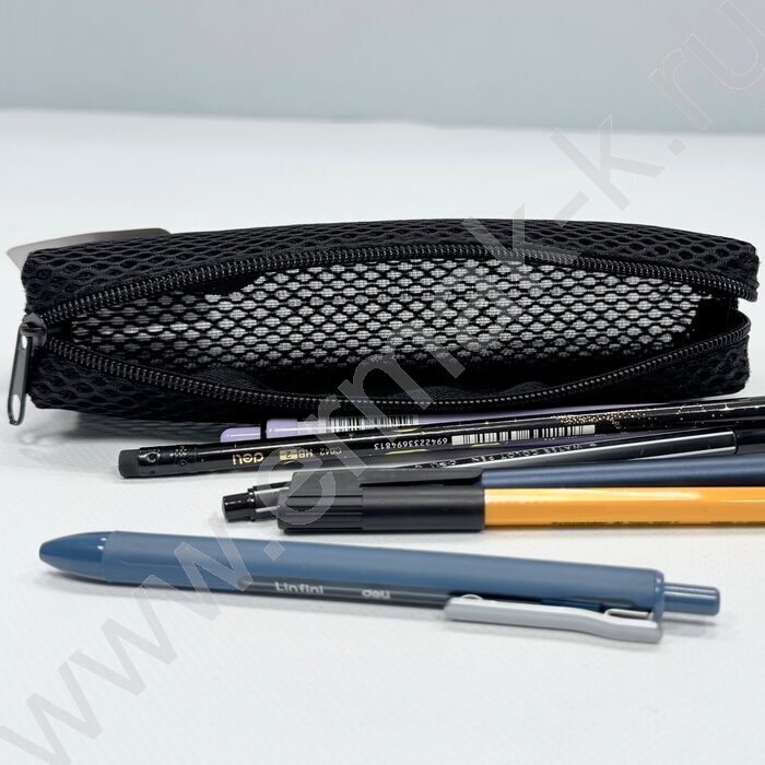 Пенал-косметичка /сетка /20*4*6см. /черный, полиэстер | Фото 4