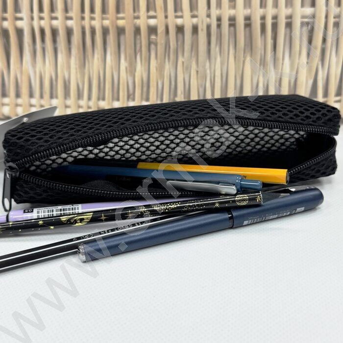 Пенал-косметичка /сетка /20*4*6см. /черный, полиэстер | Фото 5