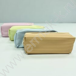 Пенал-косметичка "Ribbed pastel" /21*8*6см. /ассорти, полиэстер NEW | Фото 1