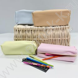 Пенал-косметичка "Ribbed pastel" /21*8*6см. /ассорти, полиэстер NEW | Фото 6