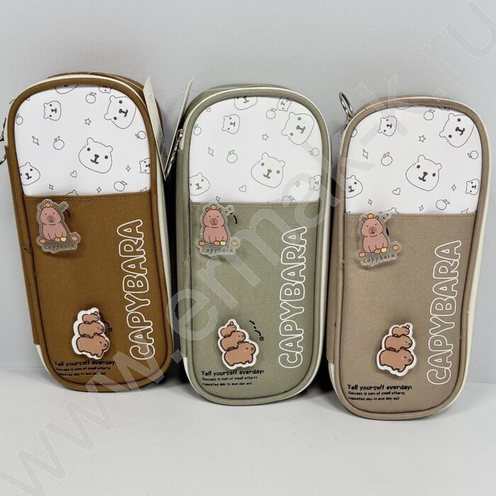 Пенал-косметичка "Capybara" 23*10*6см. /ассорти, полиэстер | Фото 1