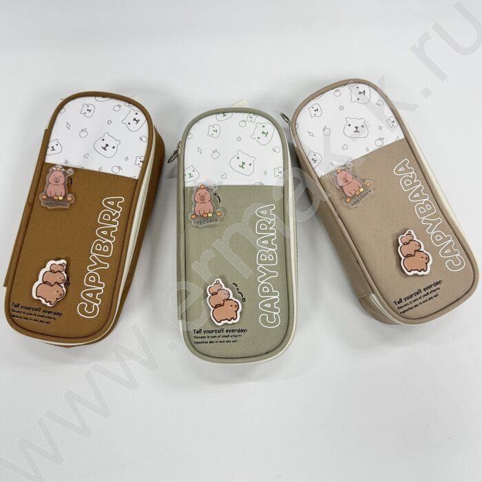 Пенал-косметичка "Capybara" 23*10*6см. /ассорти, полиэстер | Фото 2