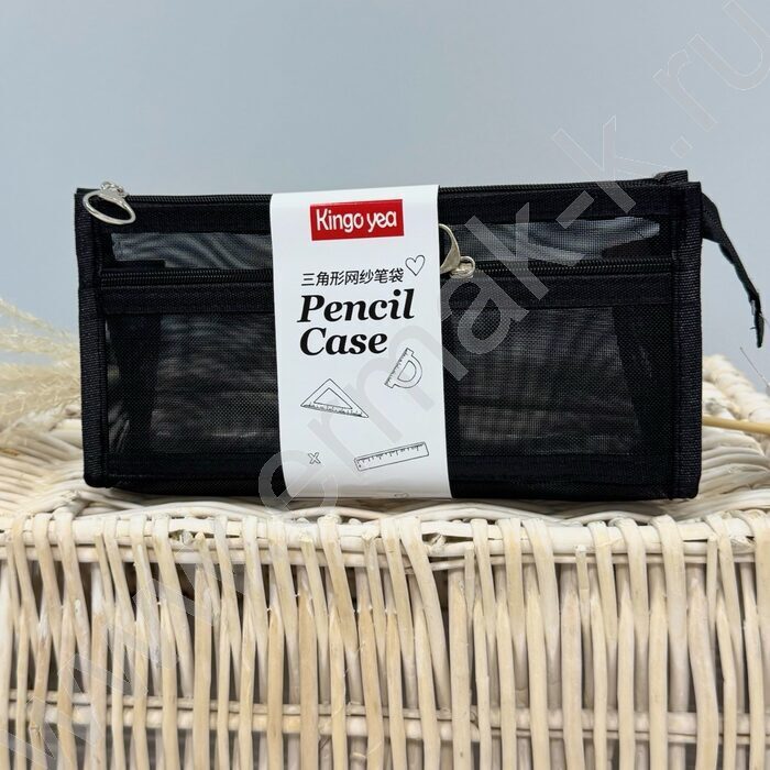 Пенал-косметичка /сетка, прозрачный /22*10*5см. /ассорти,  полиэстер | Фото 2