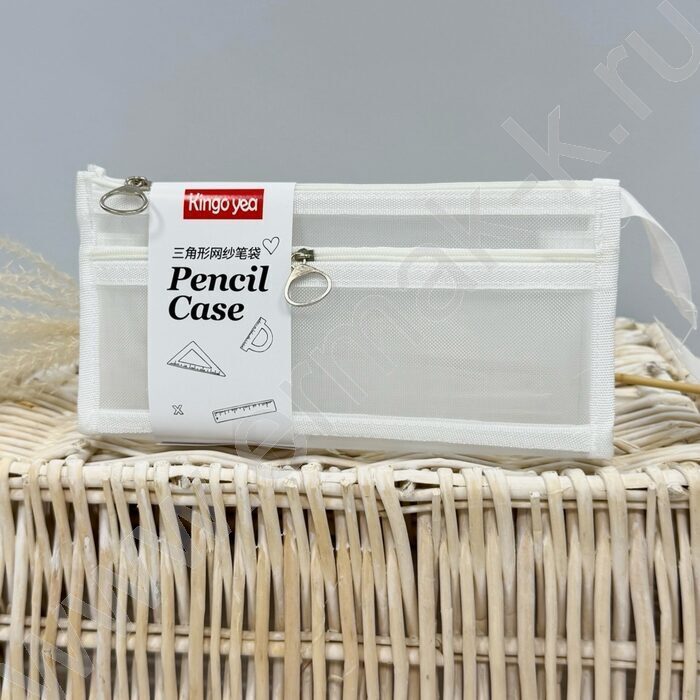 Пенал-косметичка /сетка, прозрачный /22*10*5см. /ассорти,  полиэстер | Фото 3