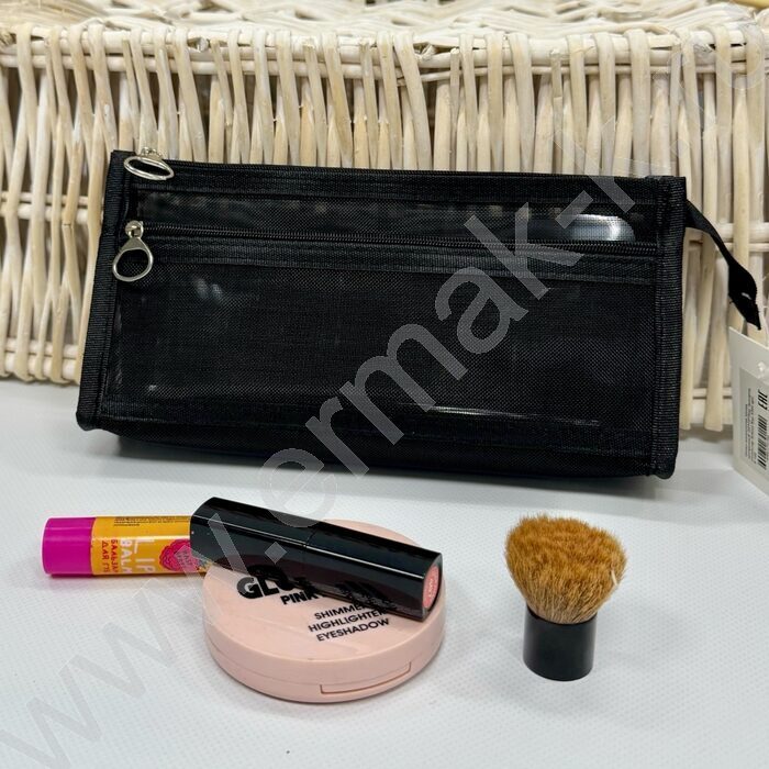 Пенал-косметичка /сетка, прозрачный /22*10*5см. /ассорти,  полиэстер | Фото 6