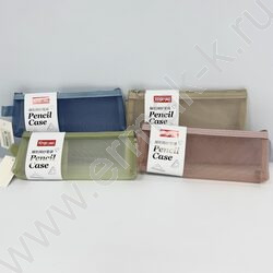 Пенал-косметичка "Dusty color" /сетка, прозрачный 22*9*3,5см. /ассорти, полиэстер NEW | Фото 1