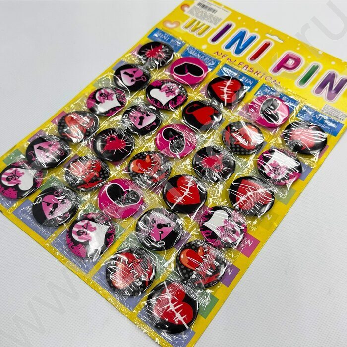 Набор значков Ø 4,5см "Сердце" /30шт | Фото 2