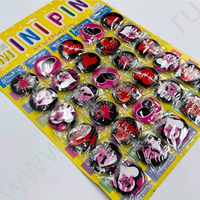 Набор значков Ø 4,5см "Сердце" /30шт | Фото 3